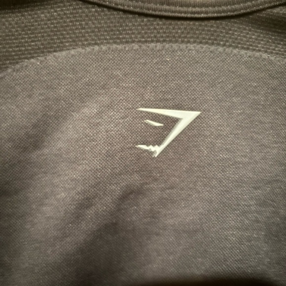 Dark Blue Long Sleeve Crop Top - Picture 2 of 6